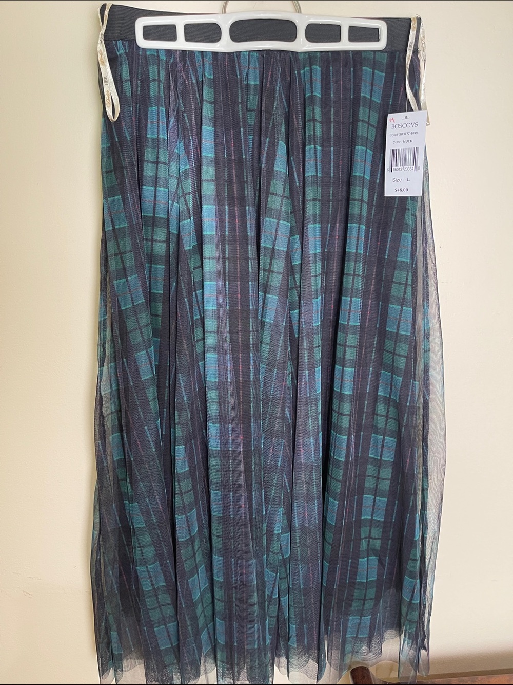 NWT Her DESTINY plaid SKIRT size large
